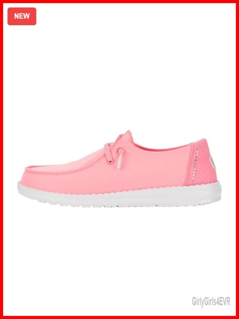 Shimmer Textile Slip On Loafers with Rhinestones - Lightweight Casual Shoes